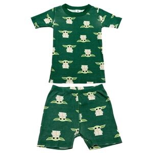 Hanna Andersson Short John Pajamas Grogu Baby Yoda 120 6/7